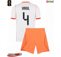 Holandia Virgil van Dijk #4 Koszulka Wyjazdowa dzieci MŚ 2026 Krótki Rękaw (+ krótkie spodenki)